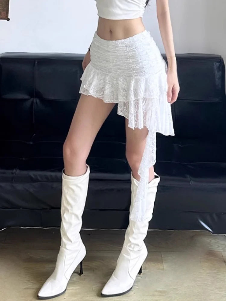 Vintage Lace Ruffle Skirt