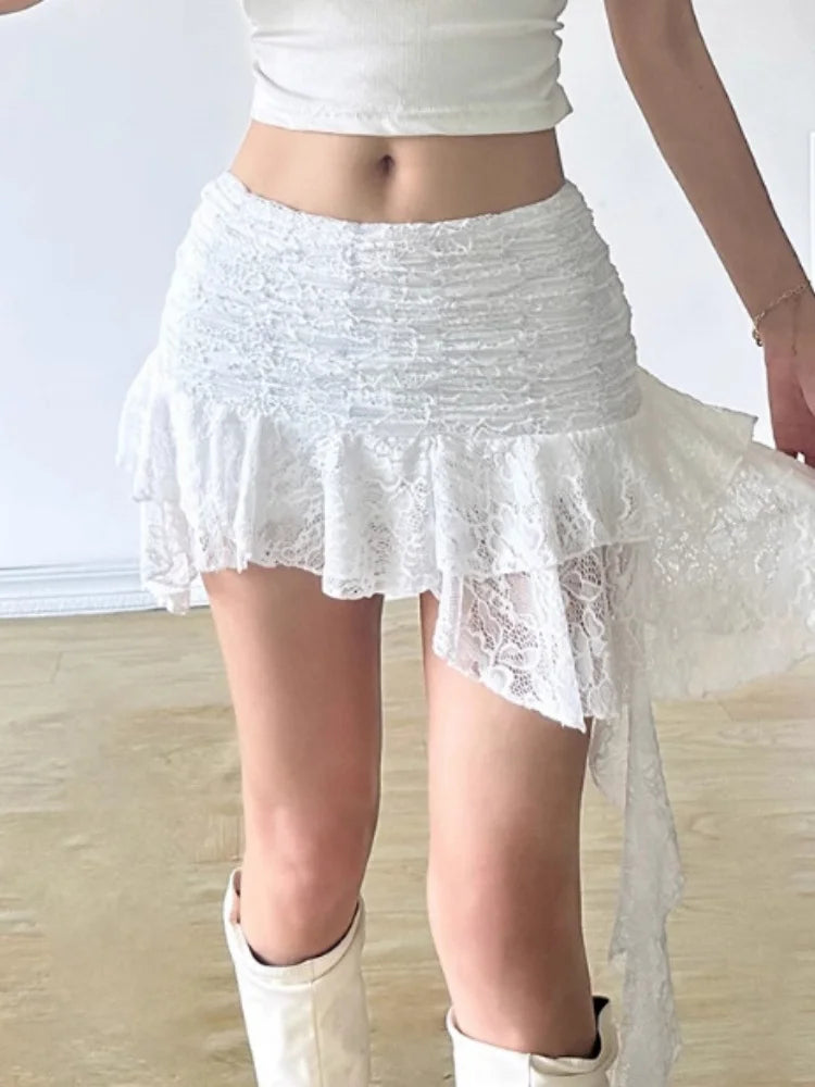 Vintage Lace Ruffle Skirt