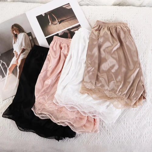 1pc Cool Fashion Women Satin Lace Lady Safety Shorts Polyester Leggings Pajamas Shorts