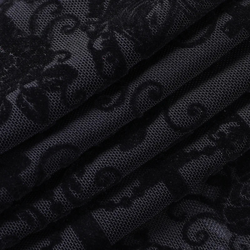 Gothic Dark Lace Flare Pants