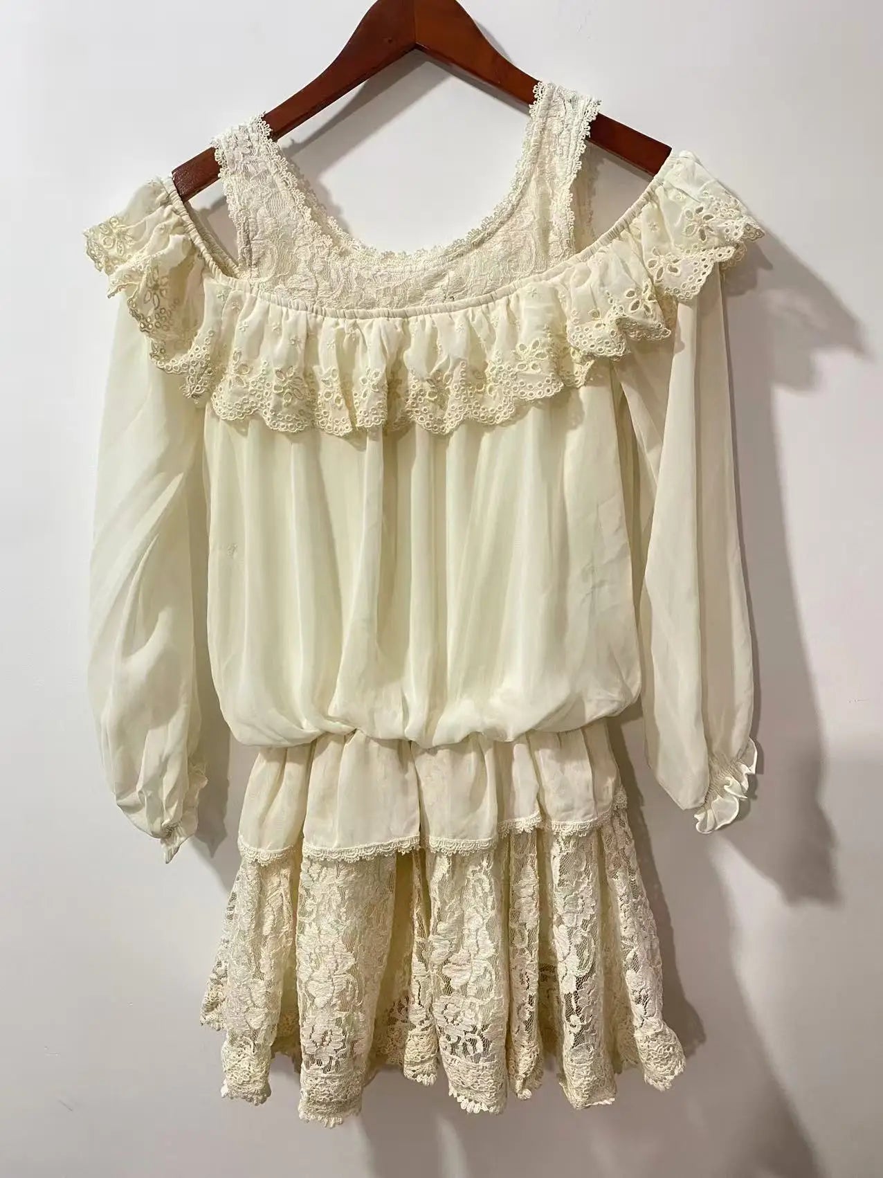 Lace Chiffon Mini Dresses
