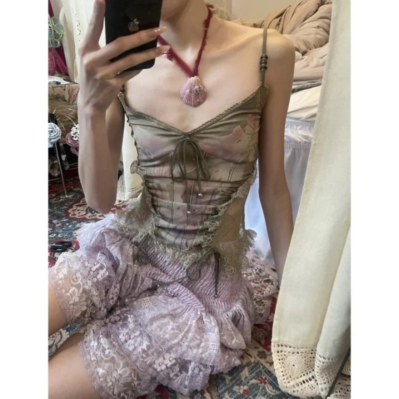 Fairy Lace Print Camisole Vest