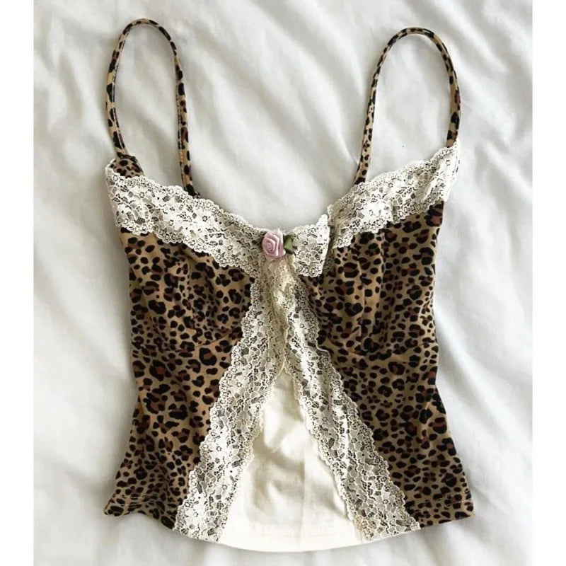 Leopard Print Lace Camisole