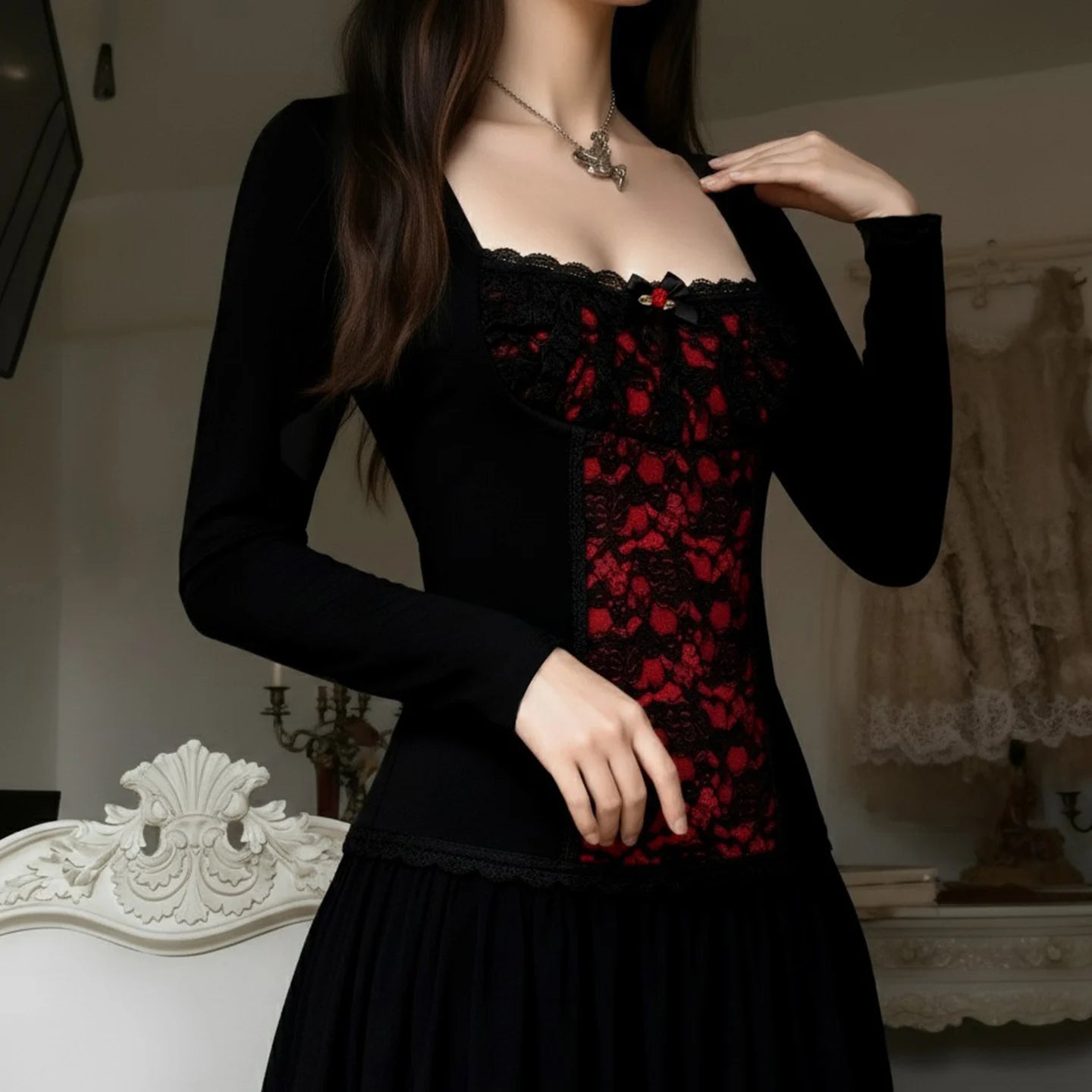Gothic Vampire Lace Top