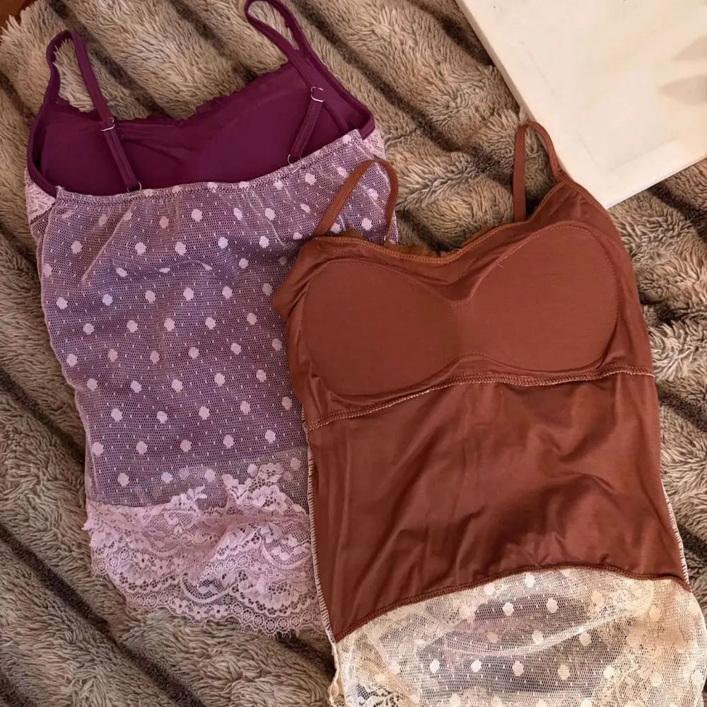 Polka Dots Lace Camisole