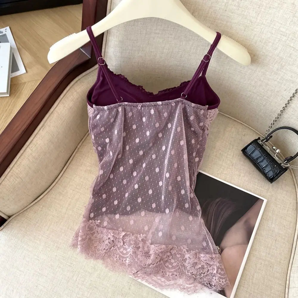 Polka Dots Lace Camisole