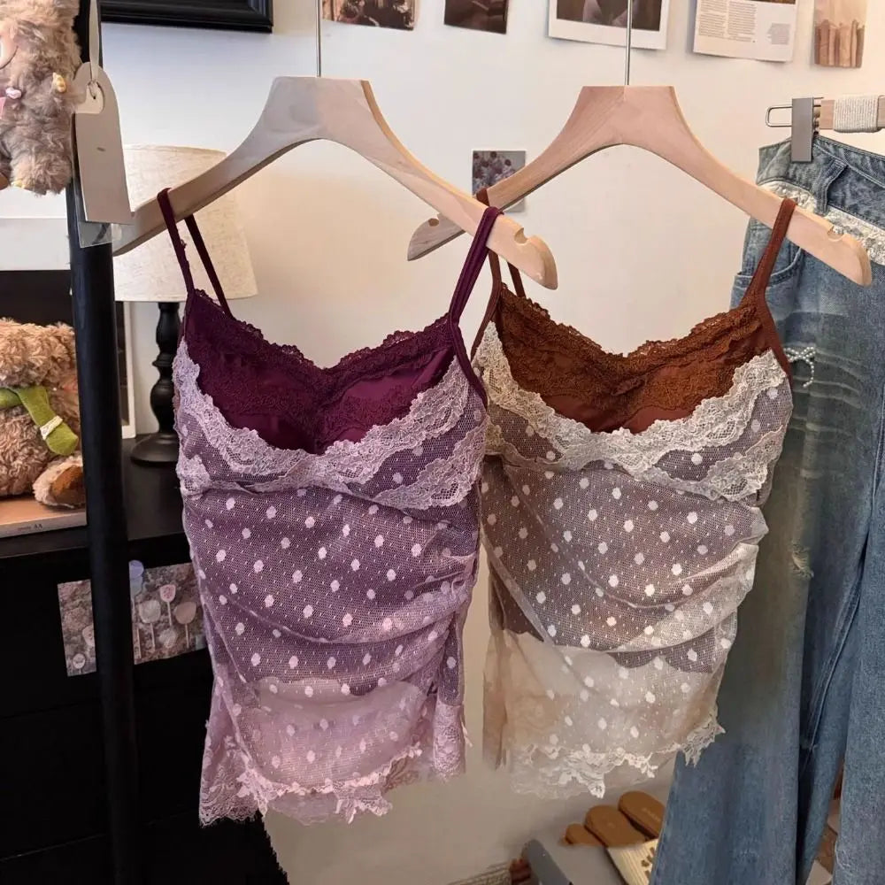 Polka Dots Lace Camisole