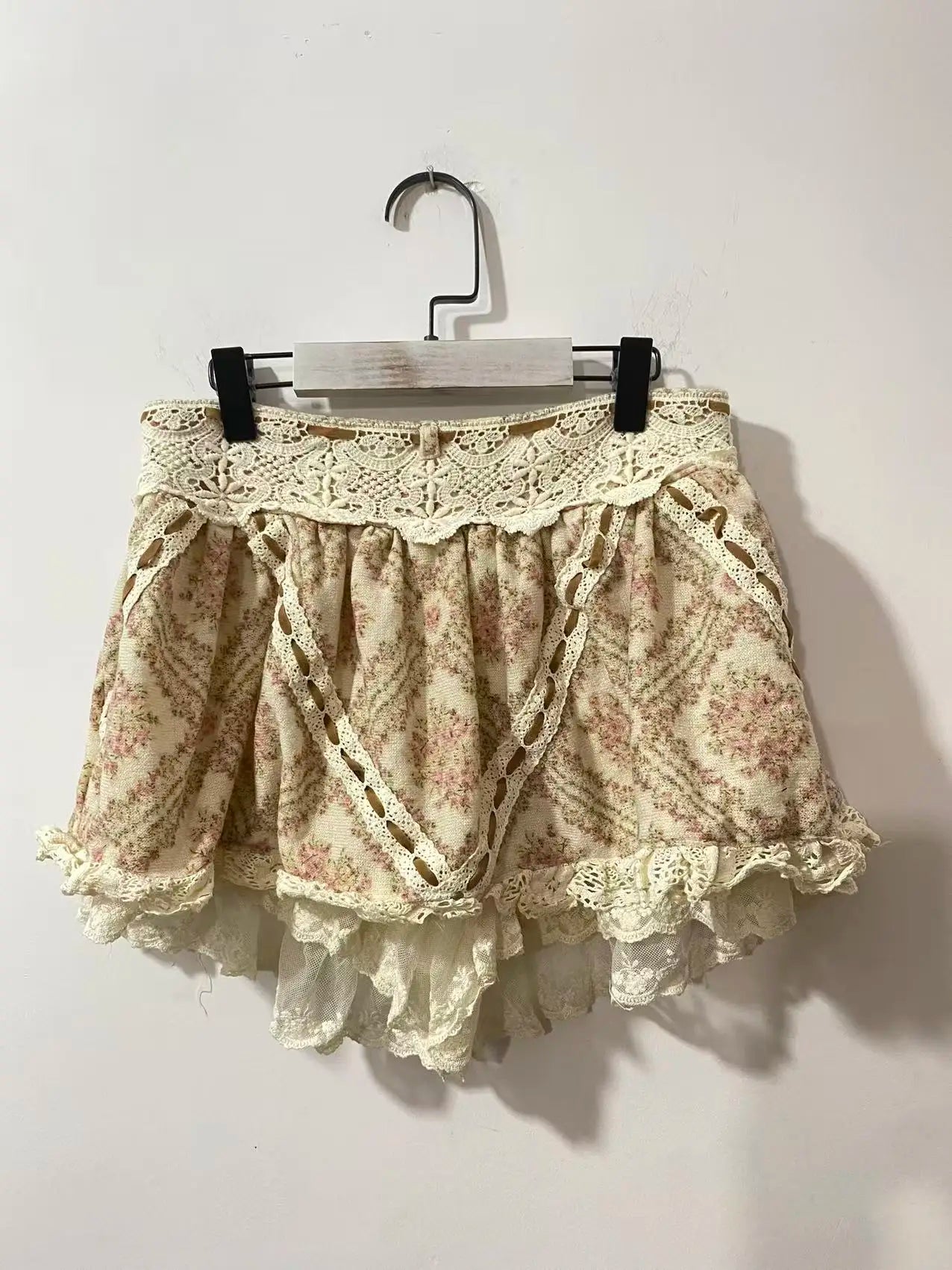Lace Mesh Embroidery Mini Skirt Unique Short Skirts