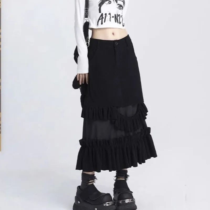 Black Vintage A-line Skirt Vintage