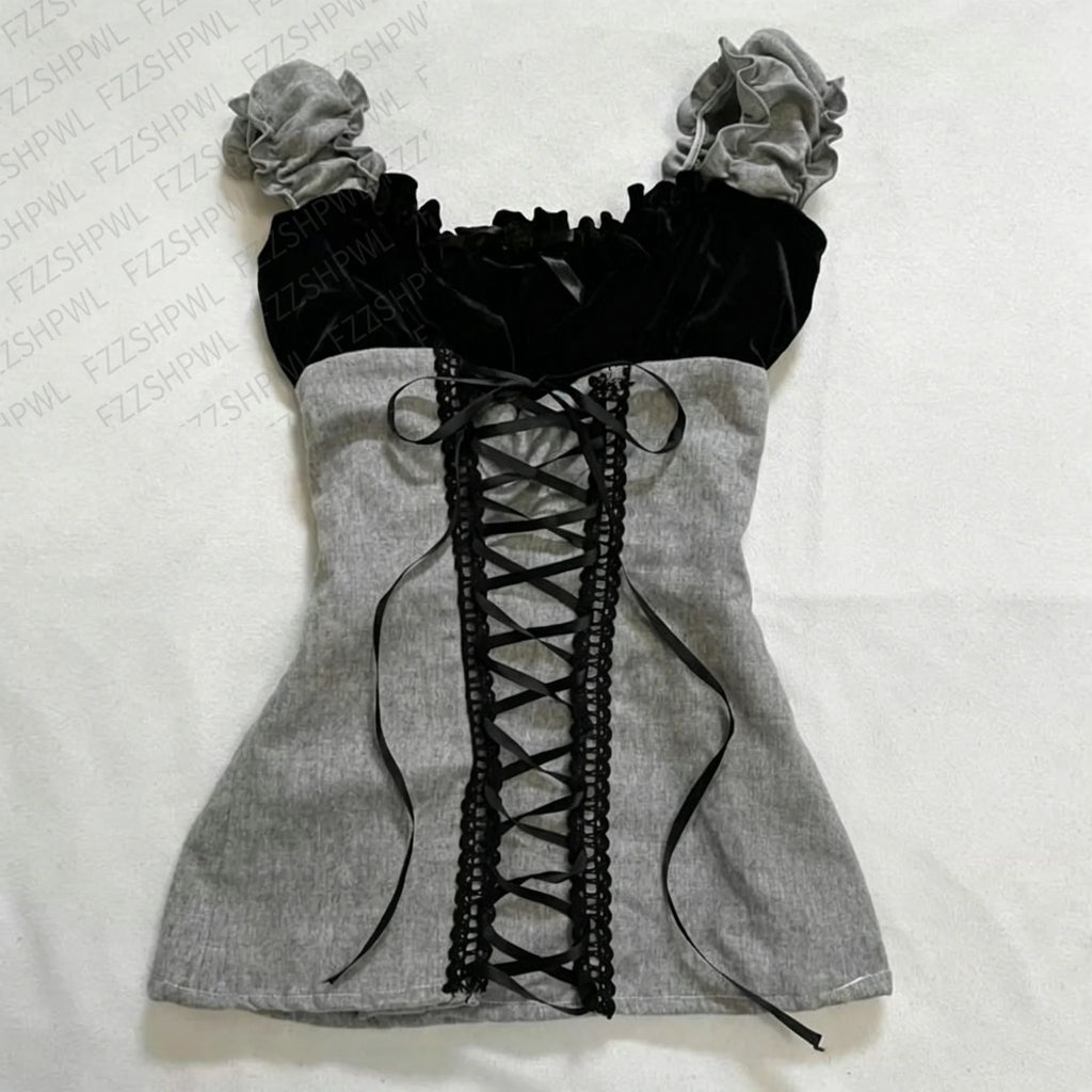 Gothic Grey Lace Camisole