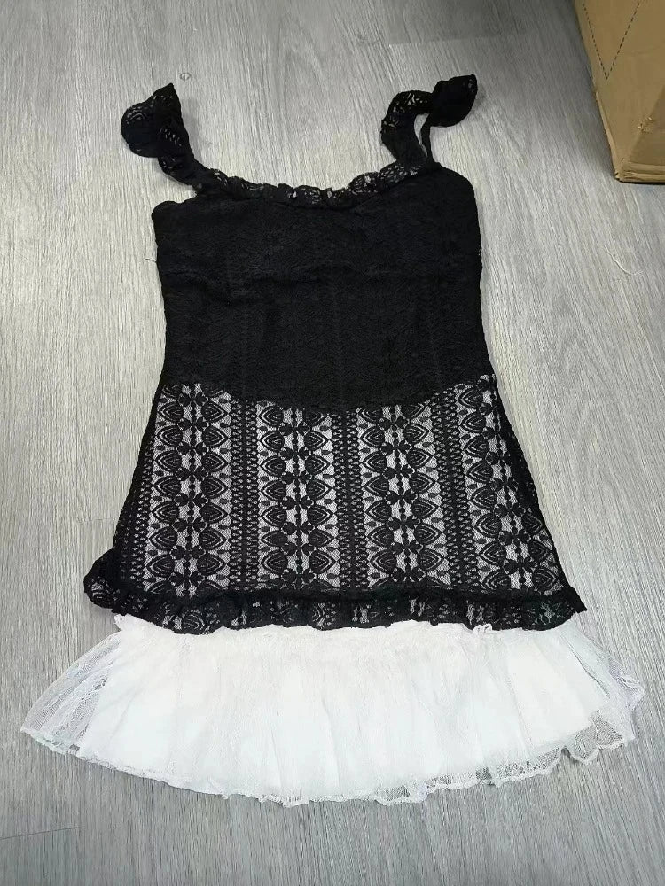 Gothic Vintage Lace Cardigan Mini Dress