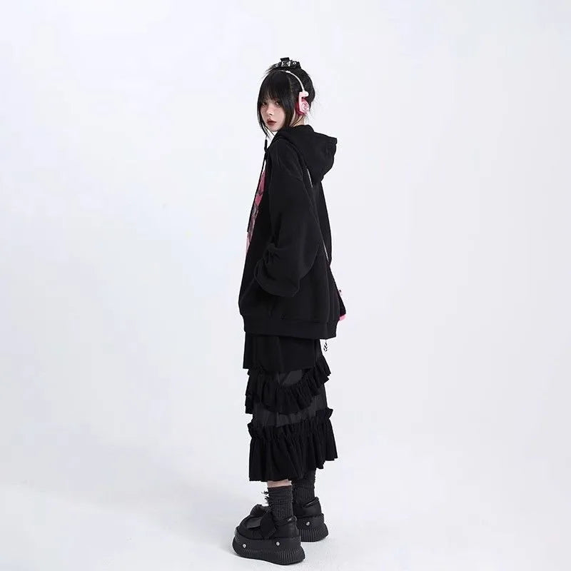 Black Vintage A-line Skirt Vintage