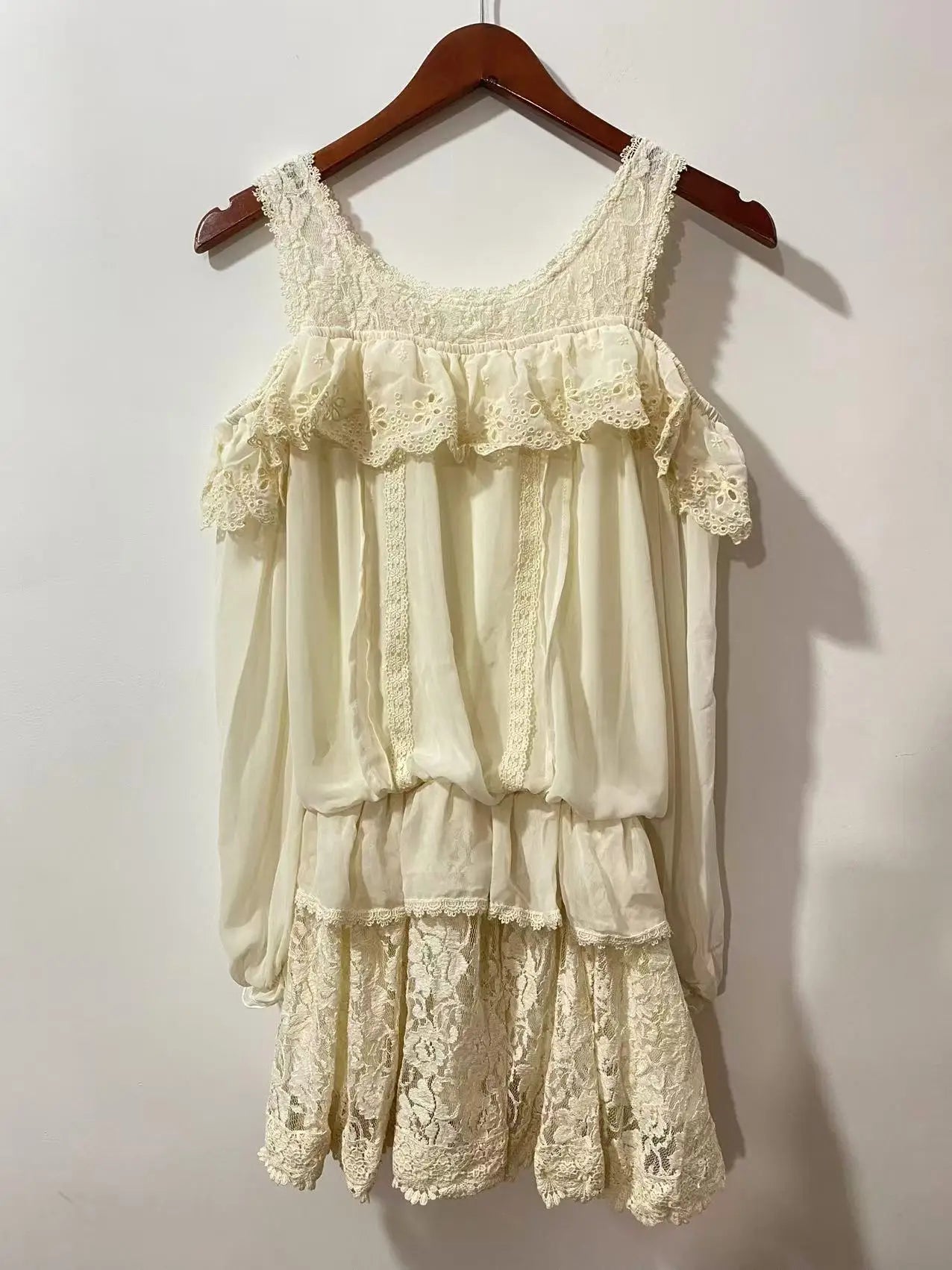Lace Chiffon Mini Dresses