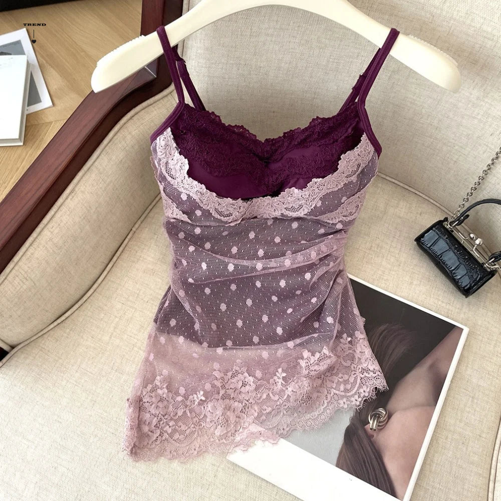 Polka Dots Lace Camisole