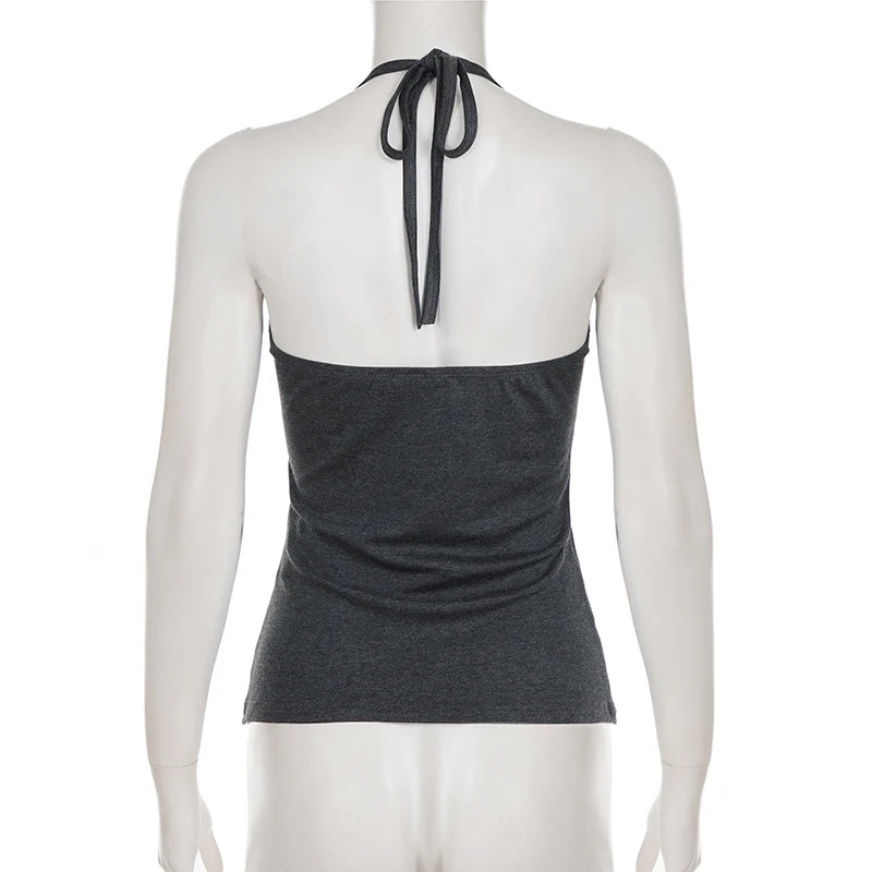 Vintage Lace Trim Halter Top