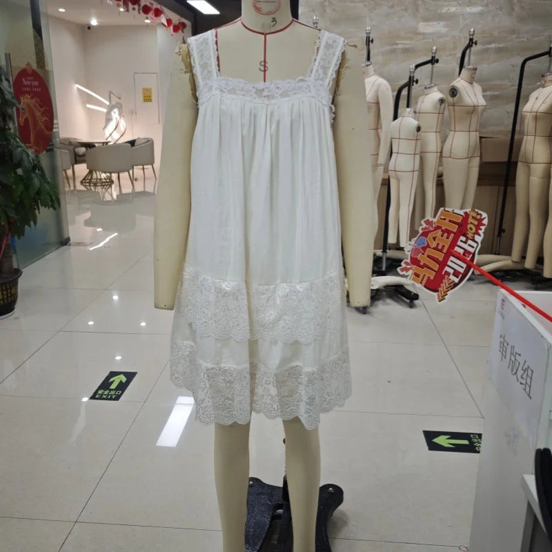 Vintage Lace Trim Ruffle Dress