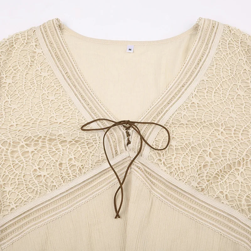 Medieval Lace Up Flare Sleeves Blouse