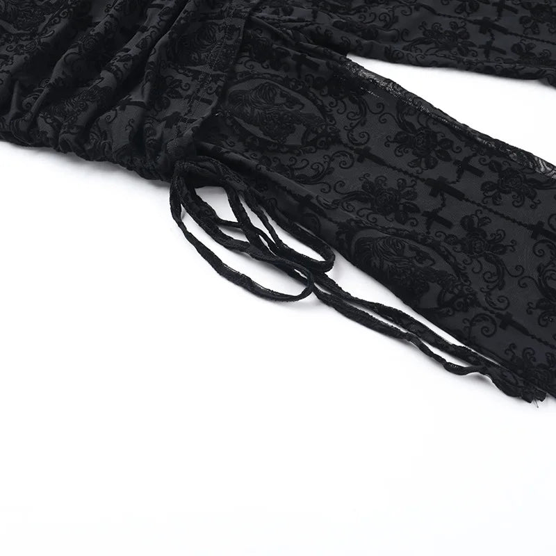 Gothic Pants Lace Flare Pants