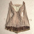 Vintage Dusty Pink Lace Long-Sleeved Top (2-Piece Set)