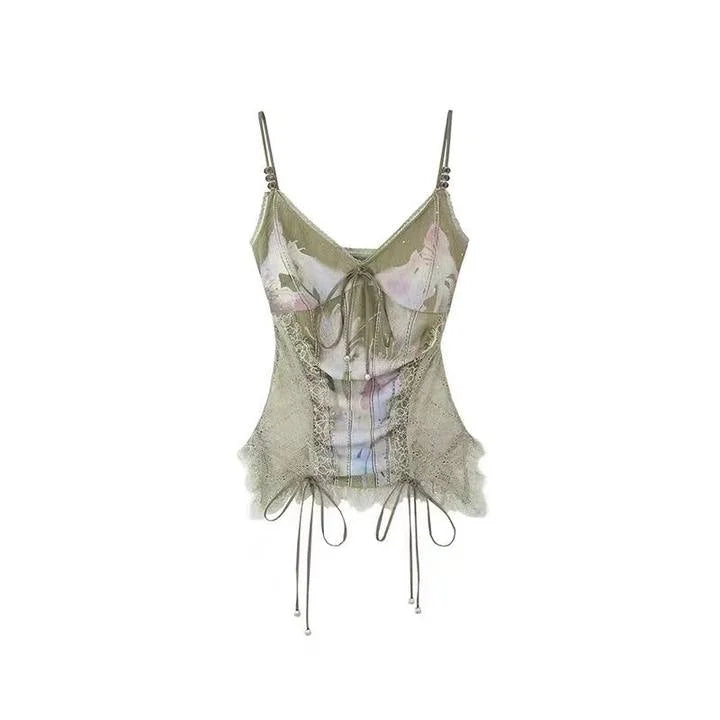 Fairy Lace Print Camisole Vest
