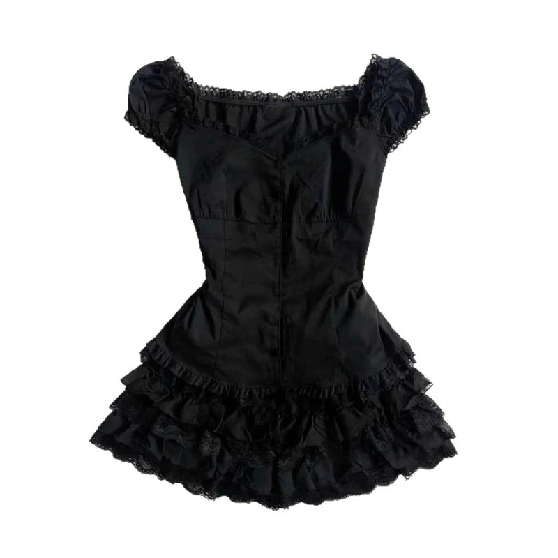 Gothic Vintage Ruffles Dress