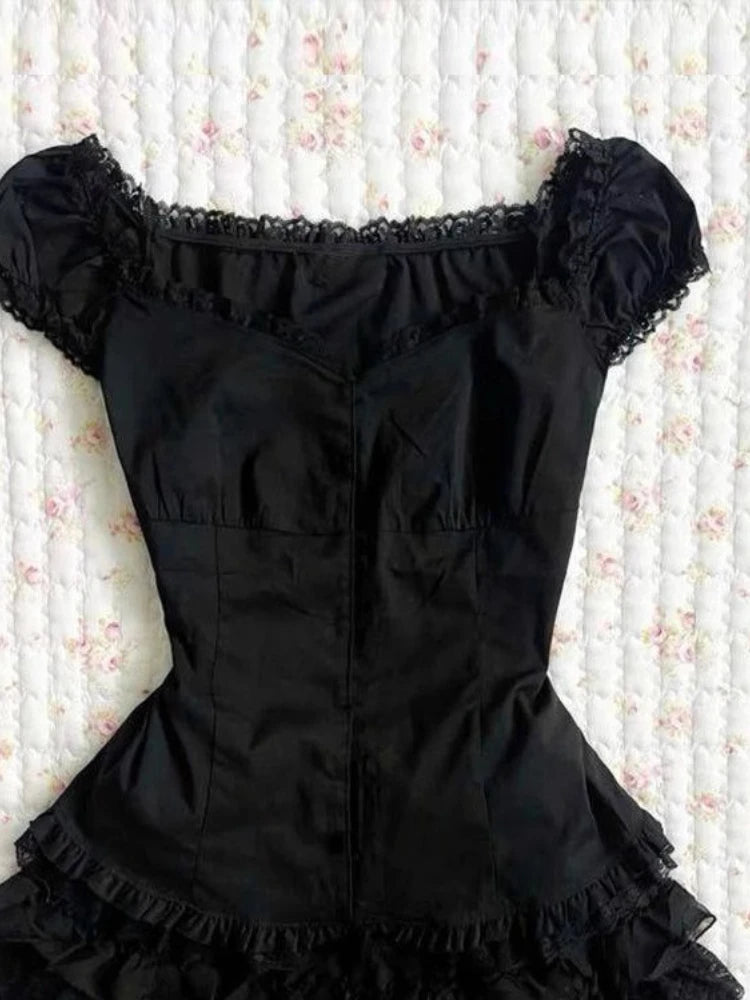 Gothic Vintage Ruffles Dress