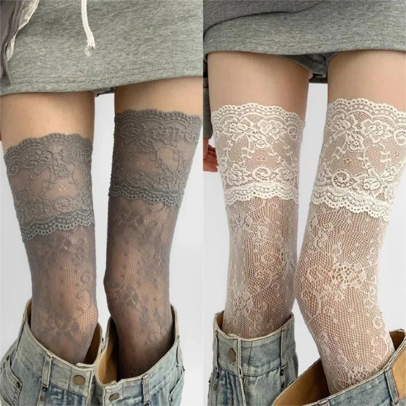 Lace Floral Fishnet Stockings