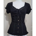Vintage Black Bow Blouse