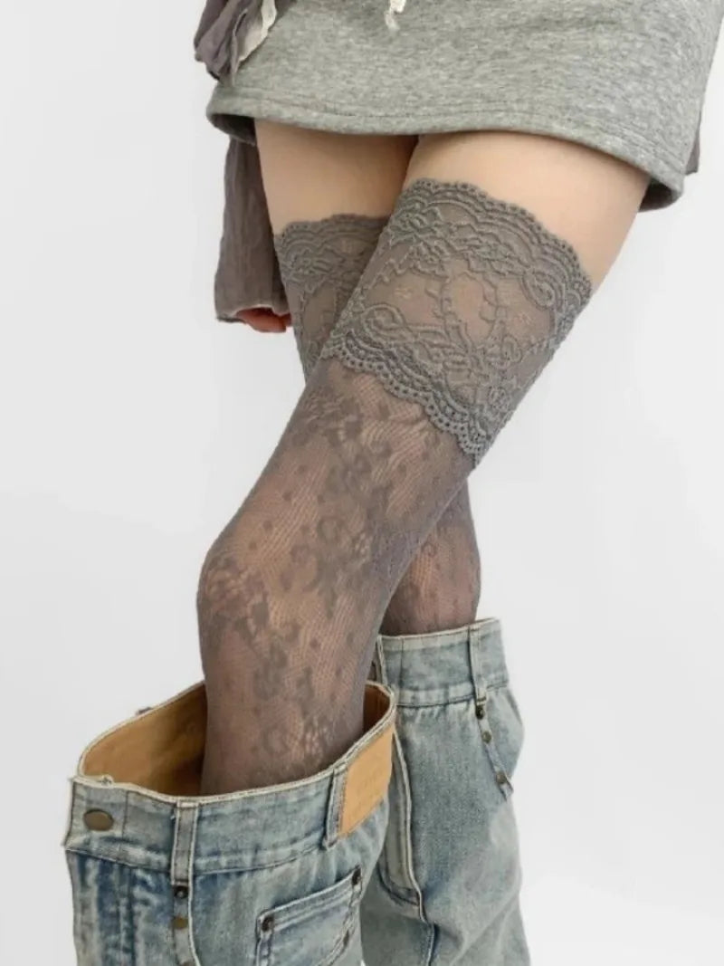 Lace Floral Fishnet Stockings