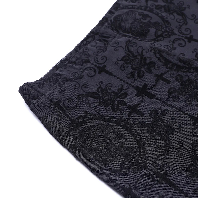 Gothic Dark Lace Flare Pants