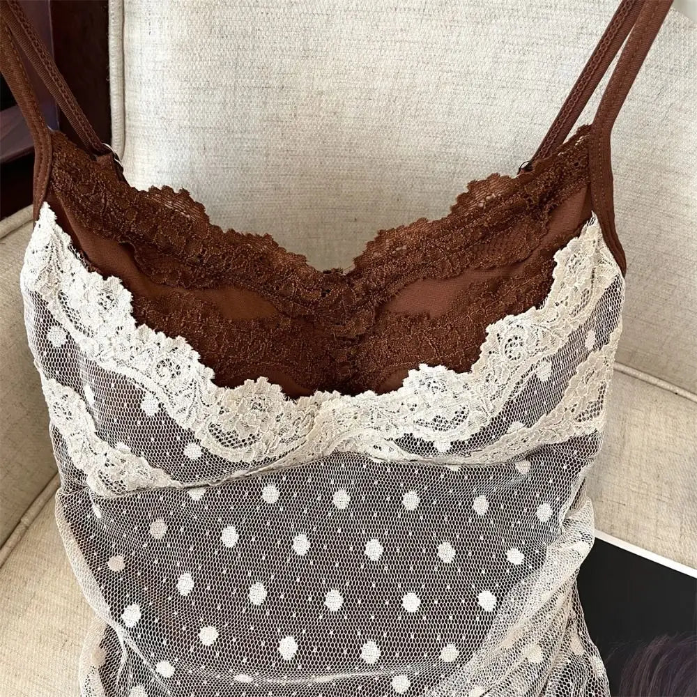 Polka Dots Lace Camisole