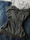 Gray Lace Tank Top