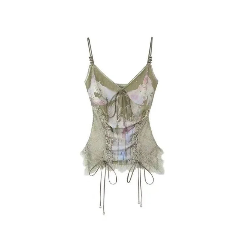 Fairy Lace Print Camisole Vest
