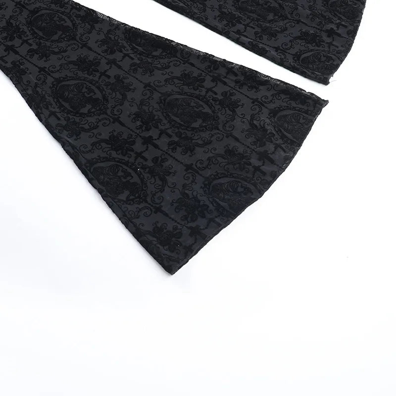 Gothic Pants Lace Flare Pants