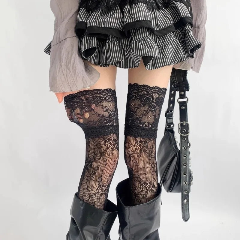 Lace Floral Fishnet Stockings