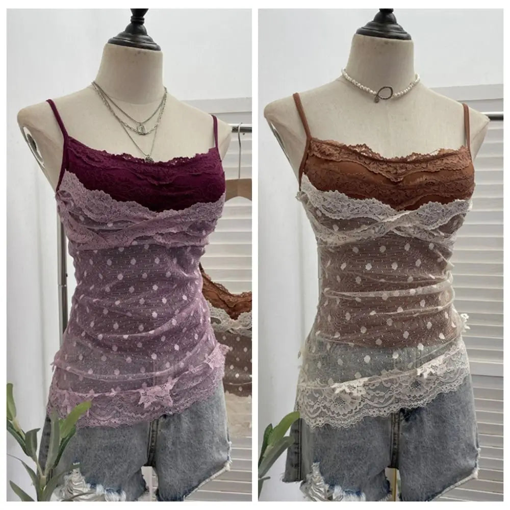 Polka Dots Lace Camisole