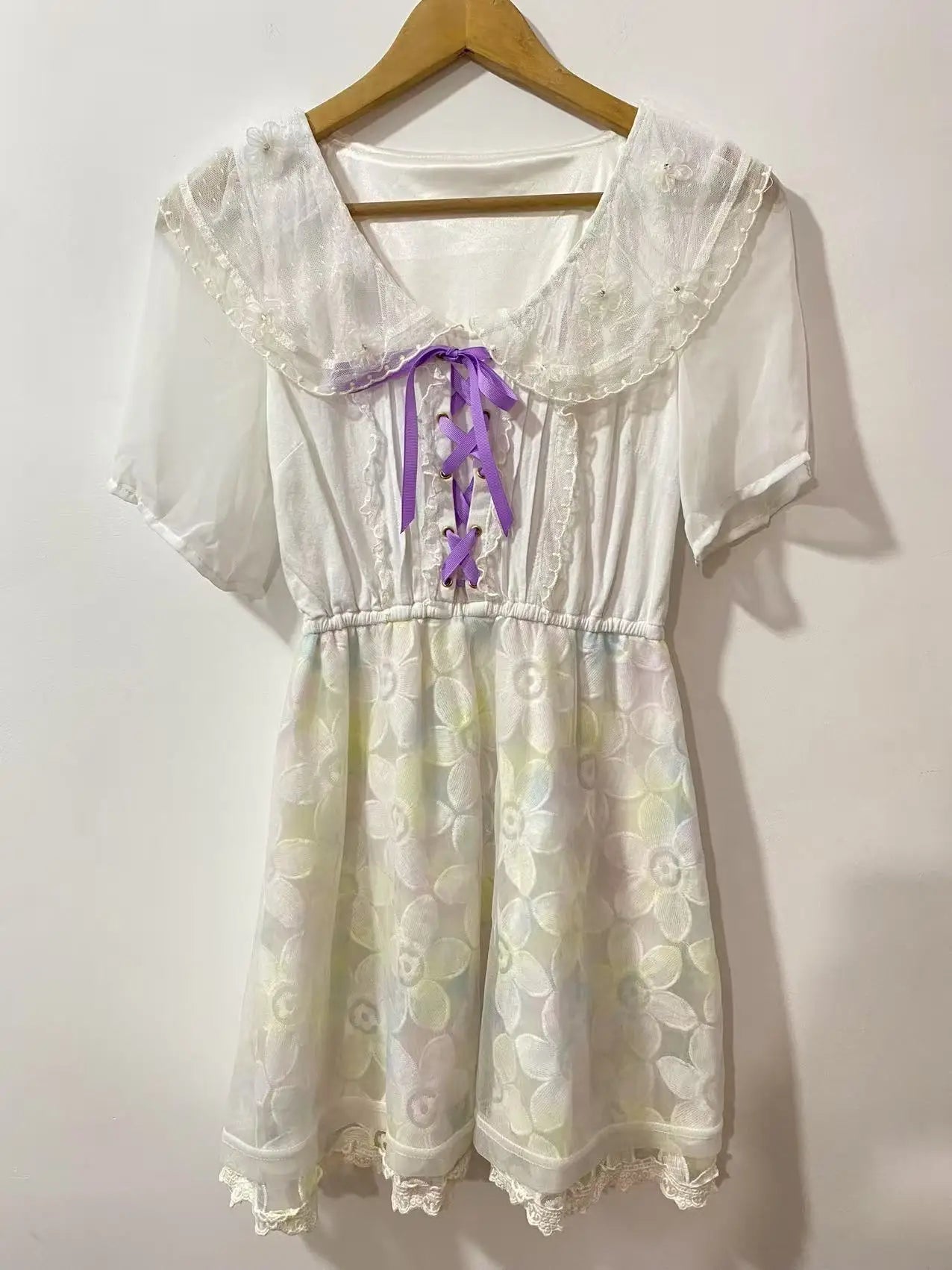 Lace Chiffon Mini Dresses