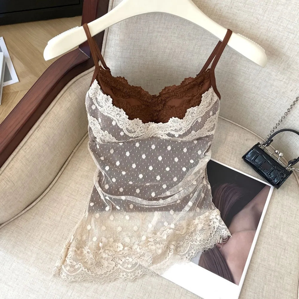 Polka Dots Lace Camisole