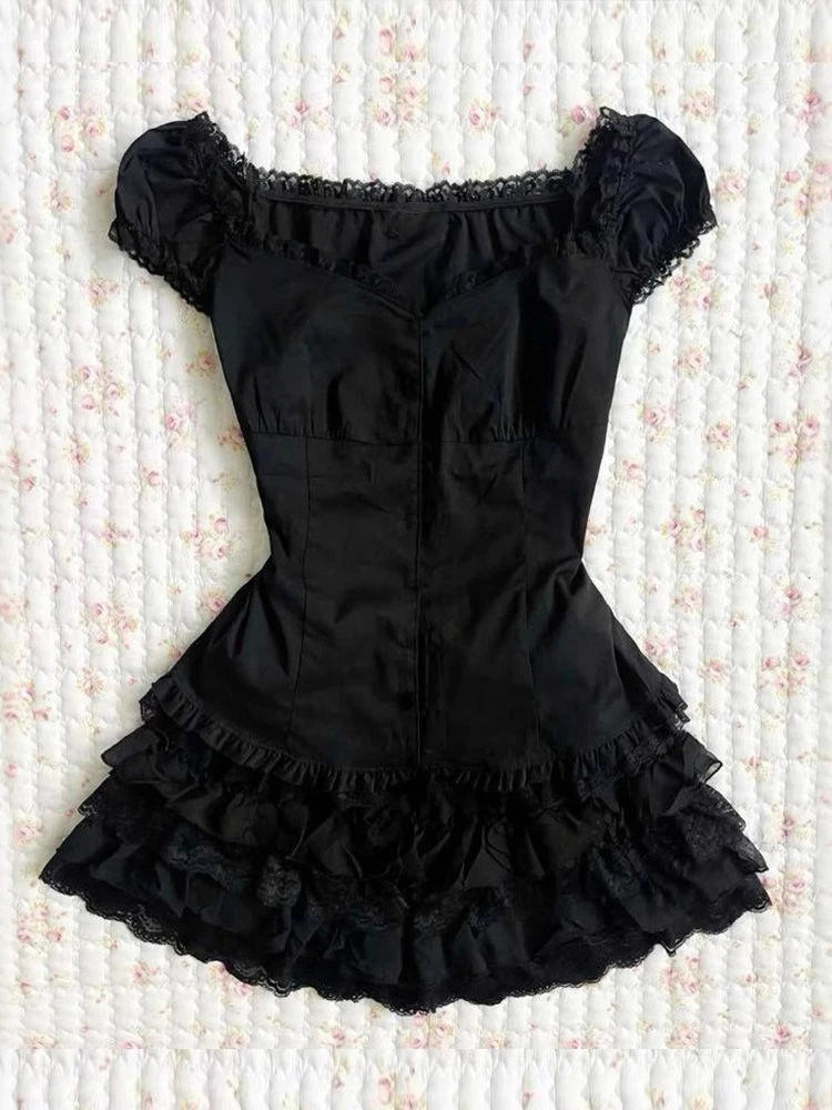 Gothic Vintage Ruffles Dress