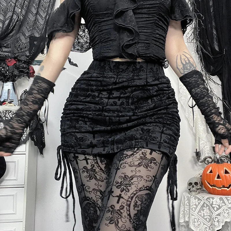 Gothic Pants Lace Flare Pants