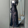 Dark Floral Vampire Lace Dress