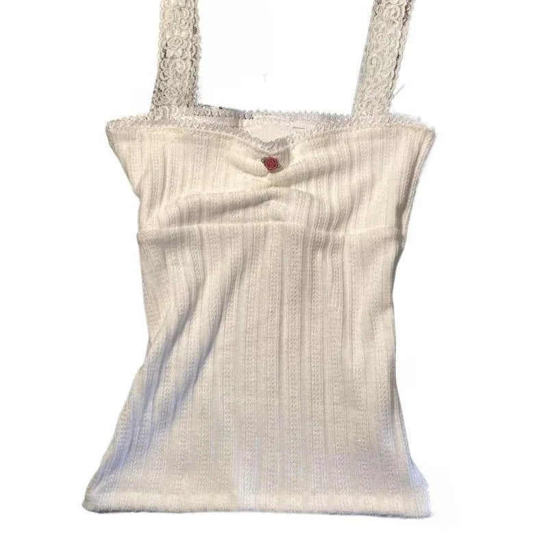White Lace Spaghetti Strap Top