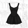 Gothic Lace Trim Bow Dress