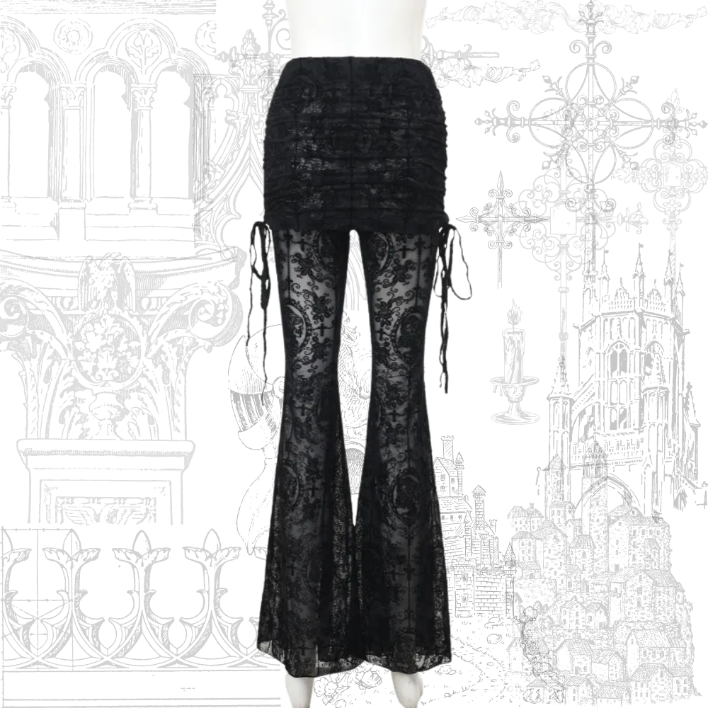 Gothic Lace Flare Pants