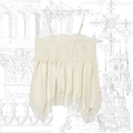 Off-White Lace Ruffled Tank Top