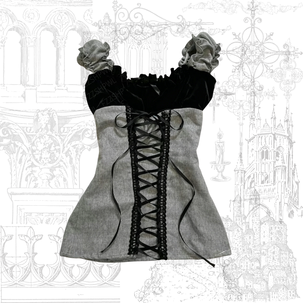 Gothic Gray Lace Camisole