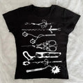 Medieval Weapons Print Slim Top